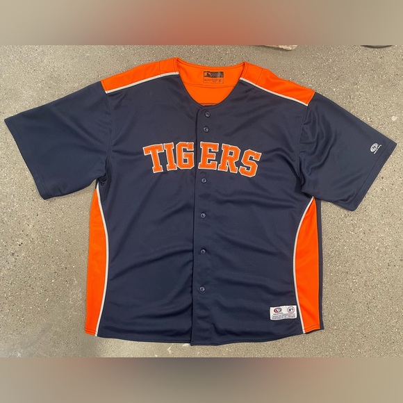 Vintage Official Licensed True Fan NBL Detroit Tigers Button Up Shirt Jersey 2XL - Picture 1 of 10